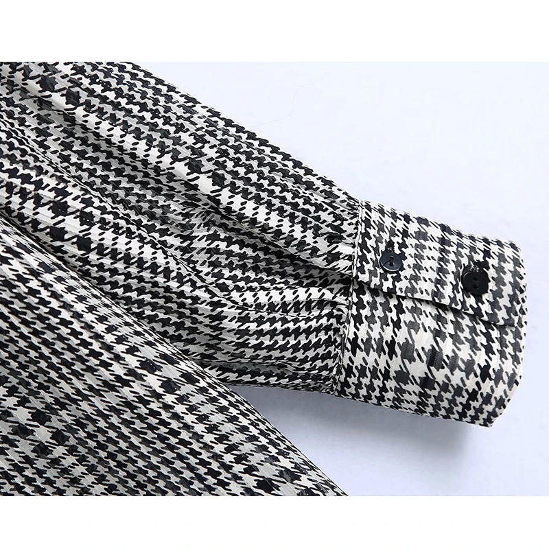 

Autumn Spring ZA Long Plaid Shirt Women 2021 Casual Long Sleeve Pocket Button Shirt Top Loose Korean Style Blusas
