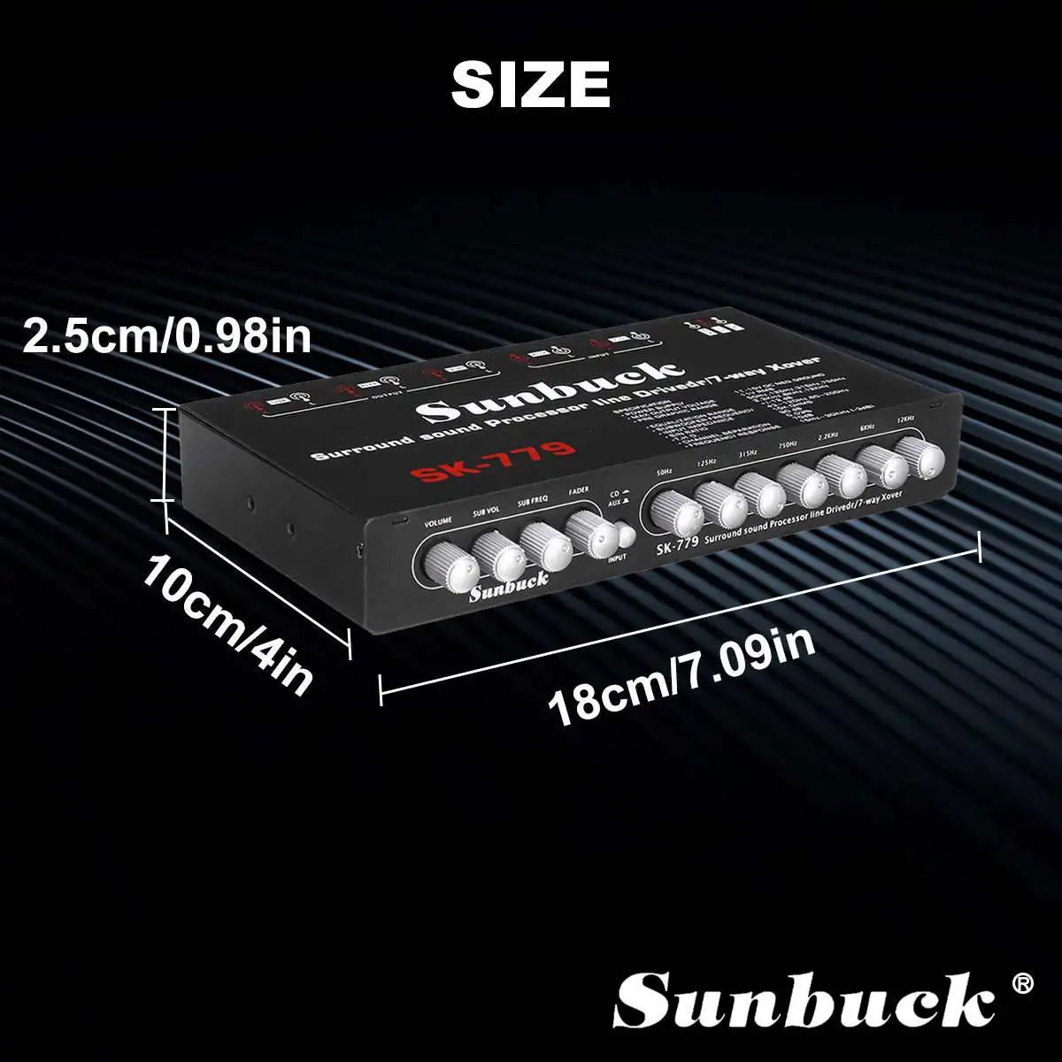 Усилитель мощности автомобиля Sunbuck SK-779 7-полосный Аудиопроцессор объемного звука