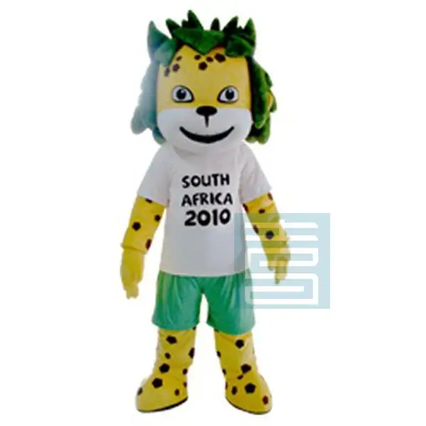 Леопардовая пантера талисман костюм 2010 Южная Африка Кубок мира Mascotte Zakumi Costum