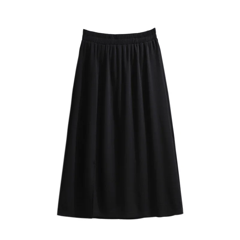

Plus Size Midi Skirt For Women New 2021 Ladies Summer Large Loose Casual A-line Black Pleated Skirts 3XL 4XL 5XL 6XL 7XL