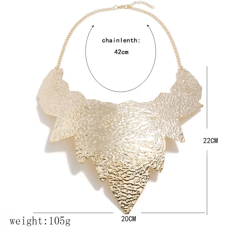 Женское богемное ожерелье LZHLQ массивное металлическое с матовыми листьями в