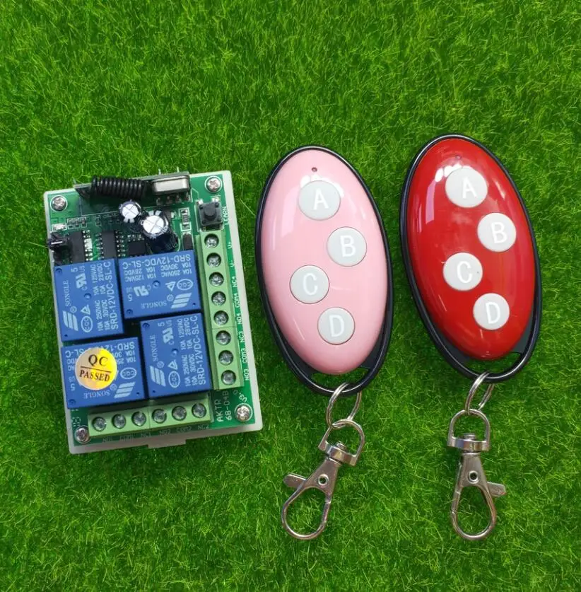 

Новая Универсальная беспроводная радиочастотная система дистанционного управления 12 В постоянного тока 10 А 4 канала приемник передатчик п...