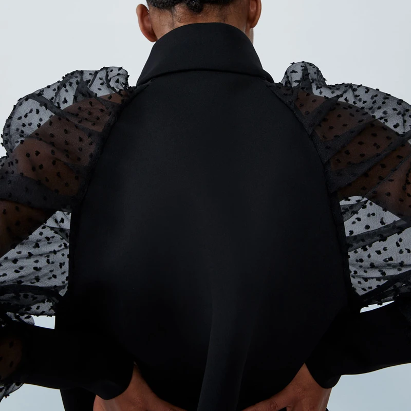 Fandy Lokar Stand Collar Jackets Women Fashion Translucent Long Sleeve Coats Women Elegant Zipper Solid Jackets Female Ladies HG