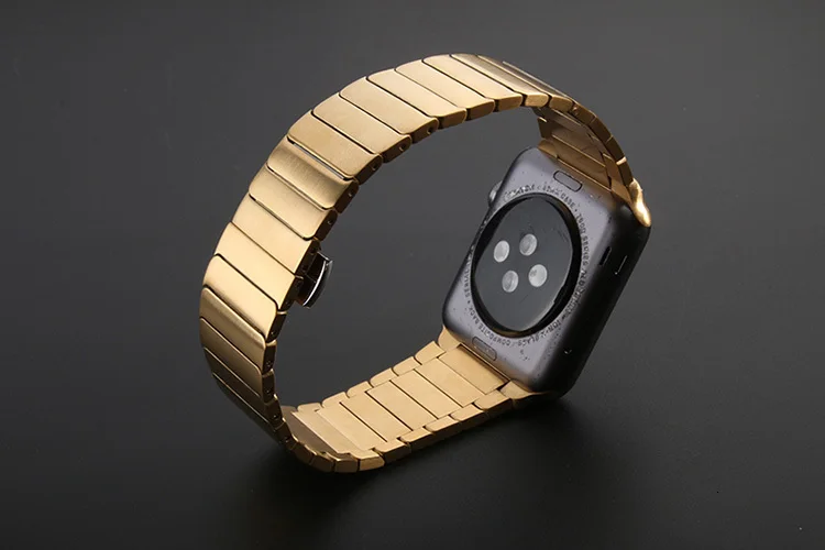 Роскошный браслет из нержавеющей стали для apple watch Series 5 4 3 1 2 iwatch 44 мм 40 мм 38 мм стальной ремешок 42 мм с адаптерами