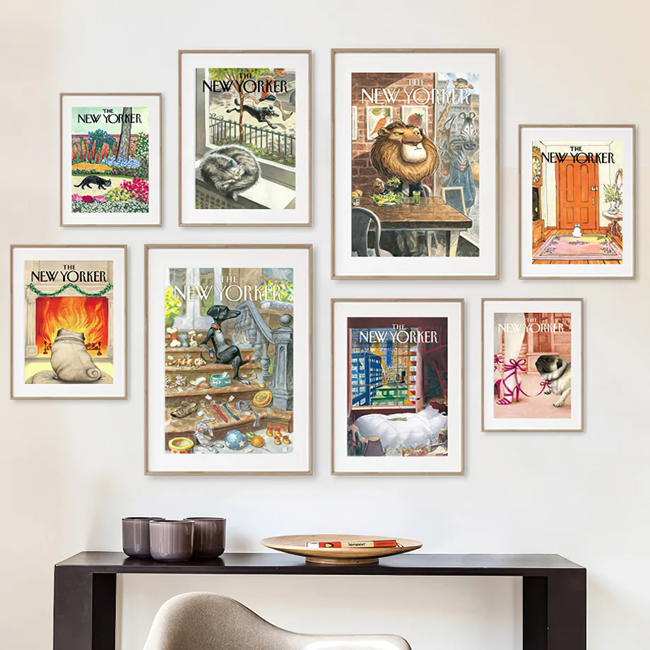 

Wall Art Canvas Painting New Yorker Vogue Abstract Landscape Retro Posters and Prints Living Room Nordic Style Home Decoration