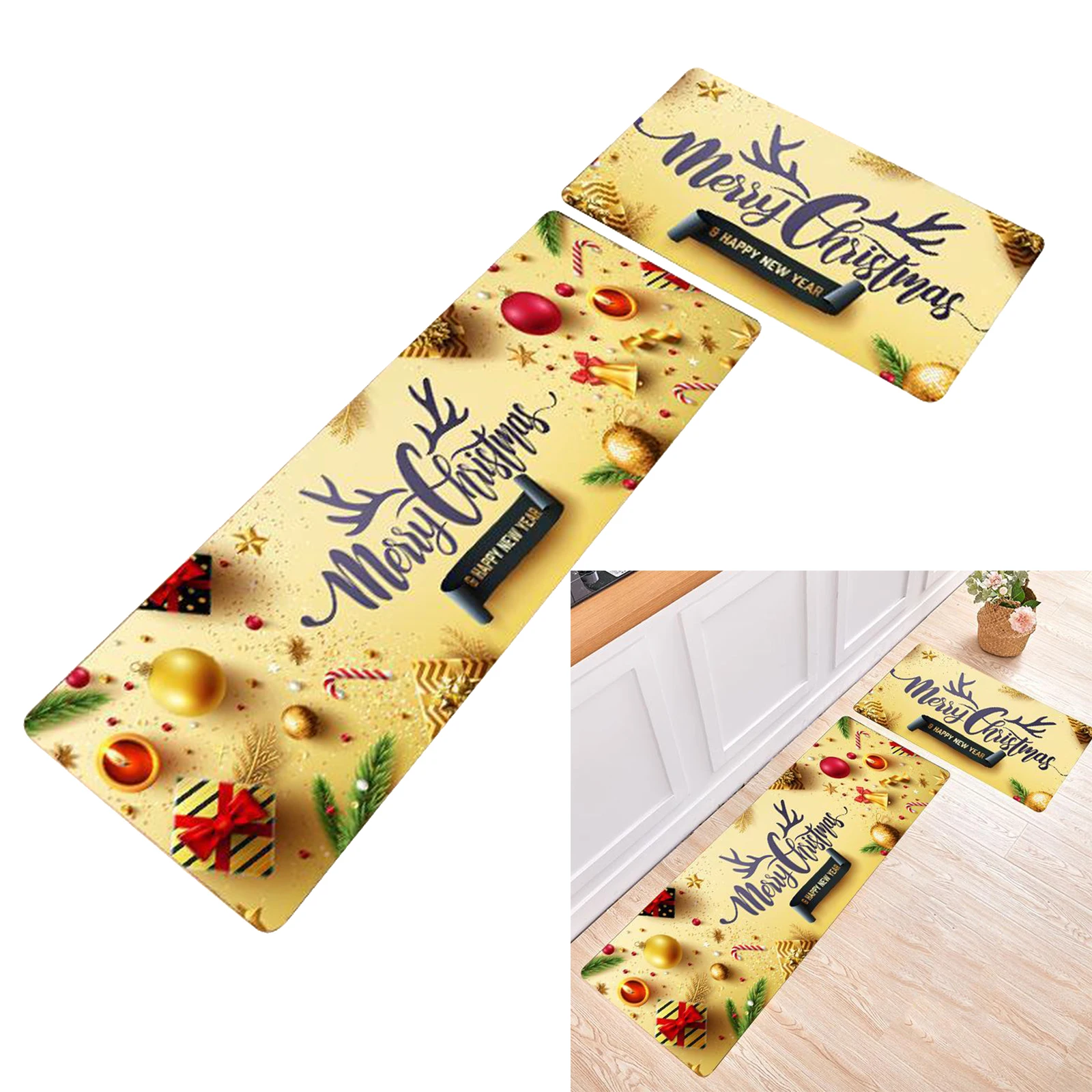 

Christmas Kitchen Mats Home Badroom Bathroom Area Rug Non Slip Doormat 40*60/120