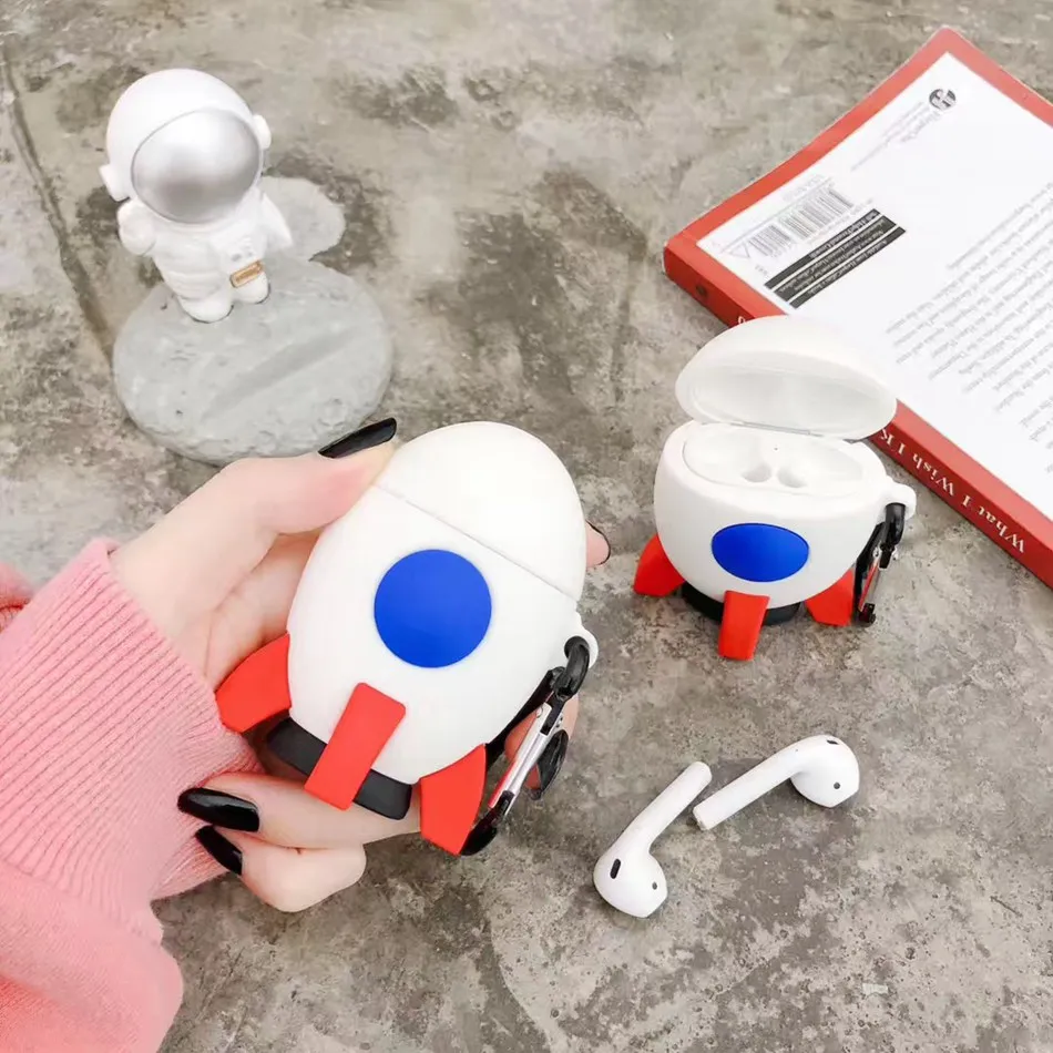 3D чехол для наушников s для AirPods, силиконовый чехол с милой собачкой из мультфильма, чехол для Apple Air pods 2, забавный чехол для наушников, кольцевой ремешок