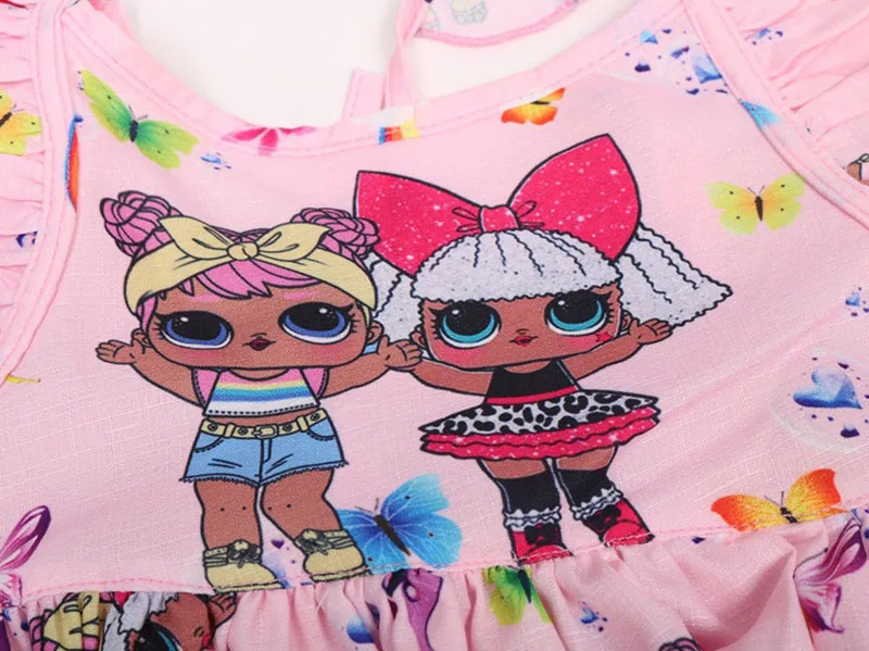 

Kids Dress for Girls Lol Princess Dress Robe Fille Children's Vestido Infantil Frock Sleeveless Costume Girl Summer Prom Vintage