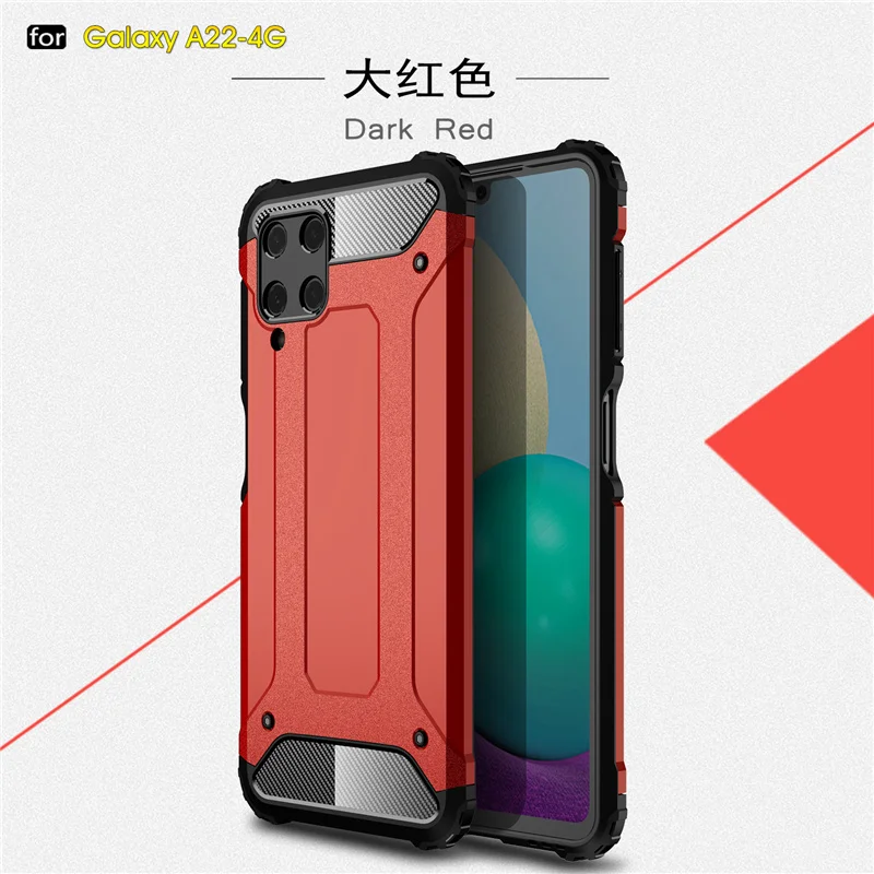 For Samsung Galaxy A22 Case Bumper PC Shockproof Hard Armor Case For Samsung A22 Cover For Samsung A02S A52 A72 A22 A 22 Fundas