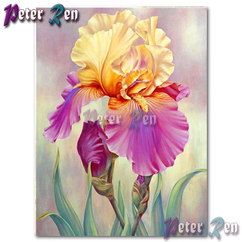 

Landscape 5d Diamond Painting Embroidery Yellow purple flowers Square or round Mosaic Cross stitch Rhinestone Home Decoration