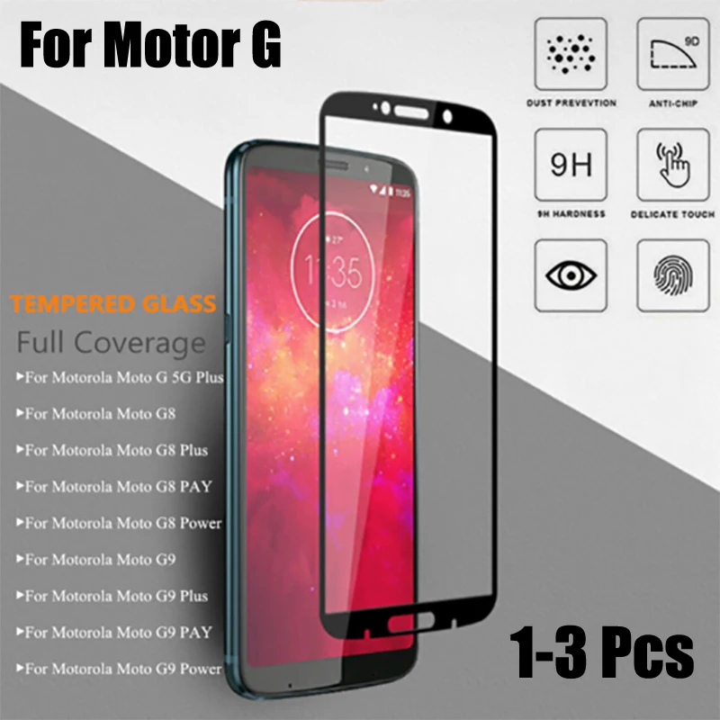

UGI Full Cover Screen Protector Tempered Glass Clear 9H For Motorola Moto G 5G G8 G9 Plus PLAY Power Protective Glass Front Film