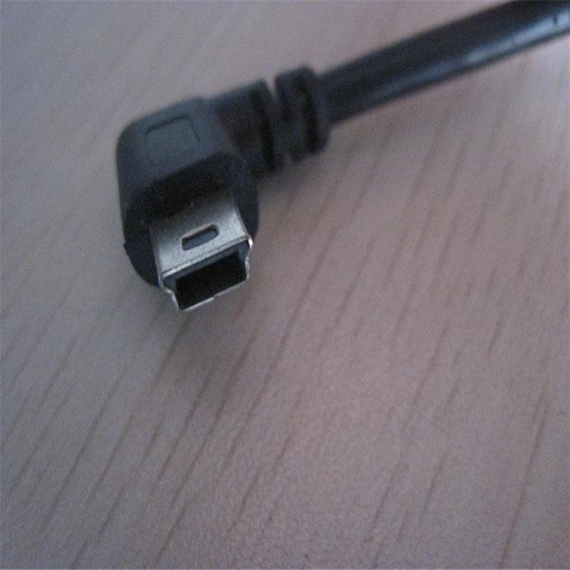 10 шт./лот 90 градусов левый угол мини USB B папа 2 0 Мужской адаптер короткий кабель