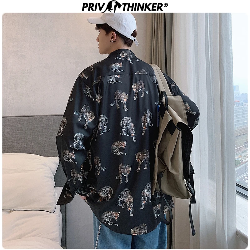 Мужская рубашка Privathinker Повседневная с длинным рукавом в уличном стиле Харадзюку