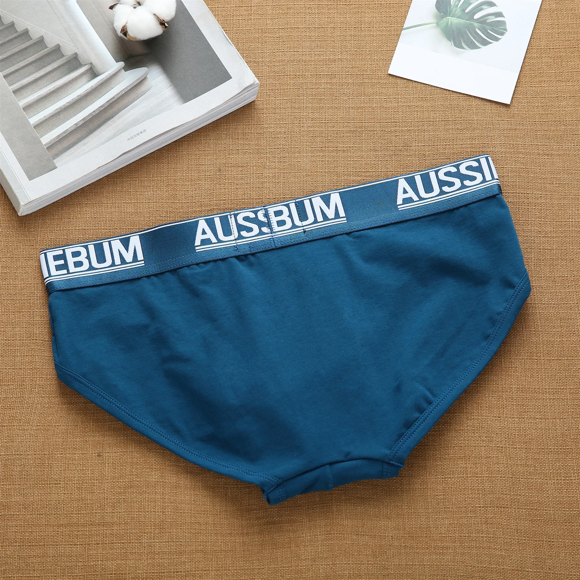 

Luren Aussiebum Men's Cotton Comfortable Low Waist Elastic Tide Letter Briefs Youth Underwear