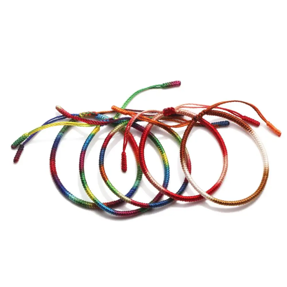Браслет веревочный градиентный для мужчин и женщин тибетский буддийский браслет