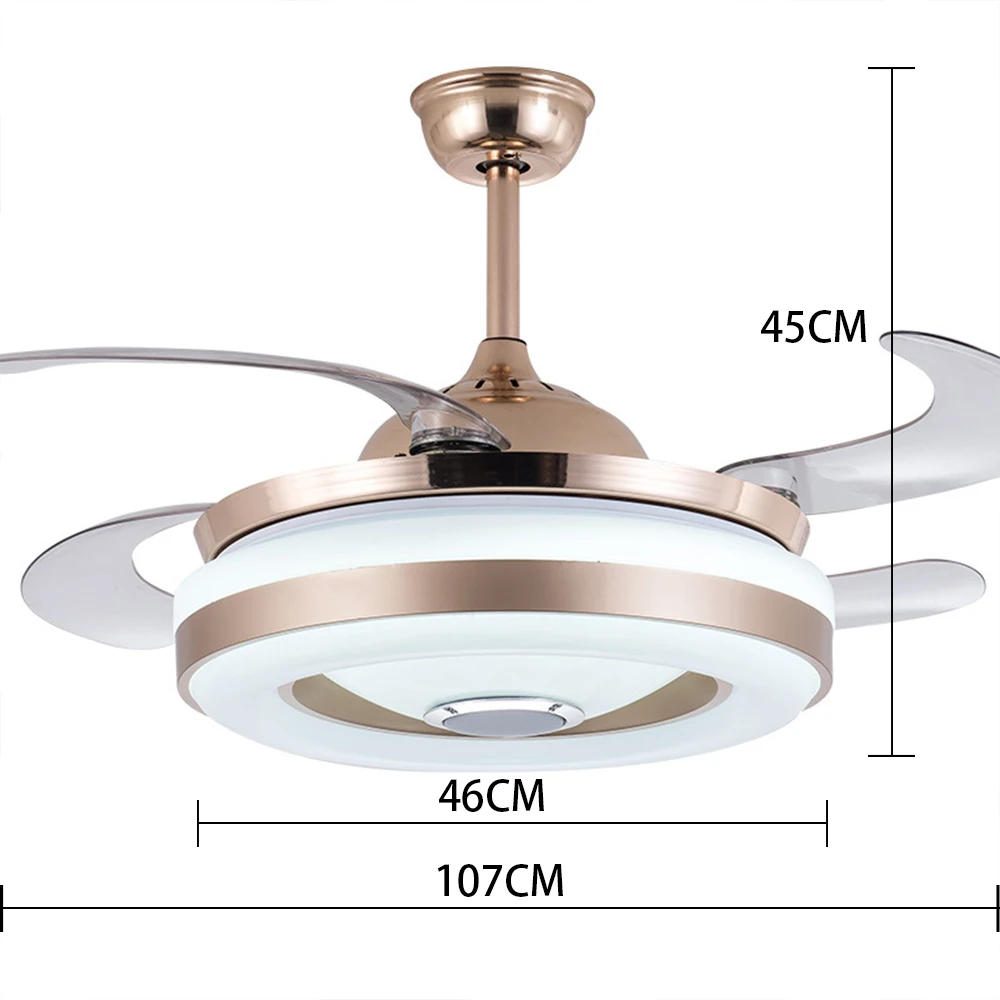 Bluetooth Музыка Светодиодный потолочный вентилятор лампа телефон приложение с