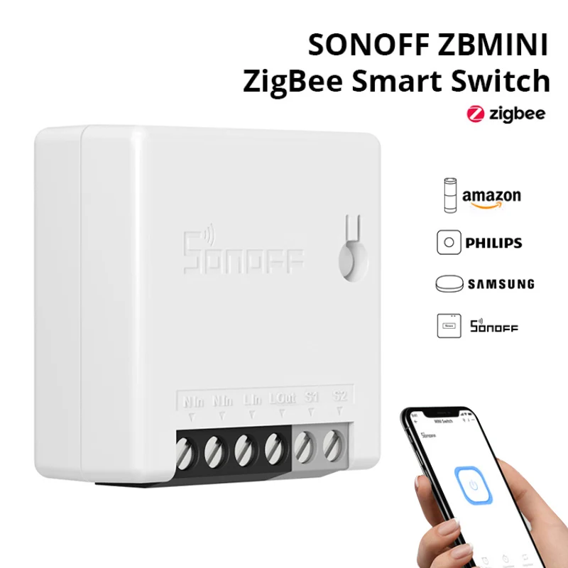 

1/3/5PCS SONOFF Zigbee 3.0 ZBMINI MINI Two-Way Smart Switch Voice Remote Control SmartThings Hub Via Alexa Google Home EWeLink