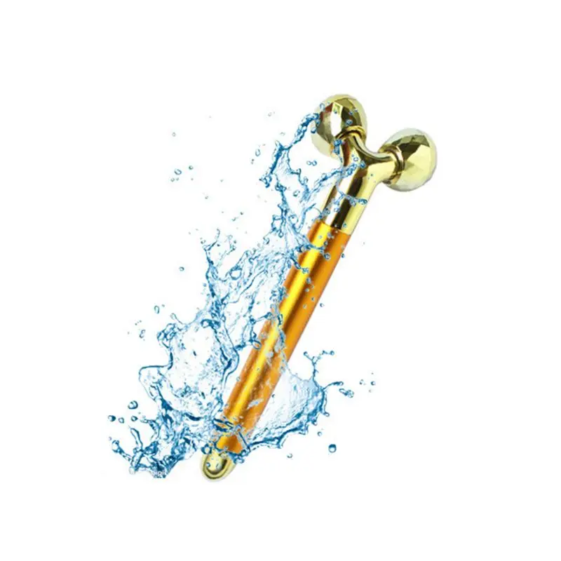 Новый Электрический 24k Золотые прутки роликовый массажер для дома подтяжки лица