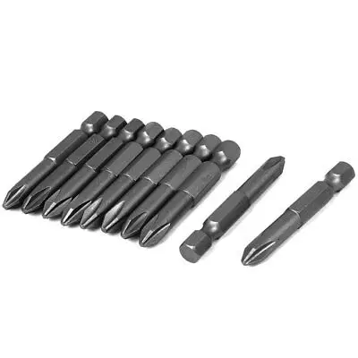 

S2 1/4" Hex Shank 6mm Tip PH2 Magnetic Phillips Screwdriver Bits 50mm 10pcs