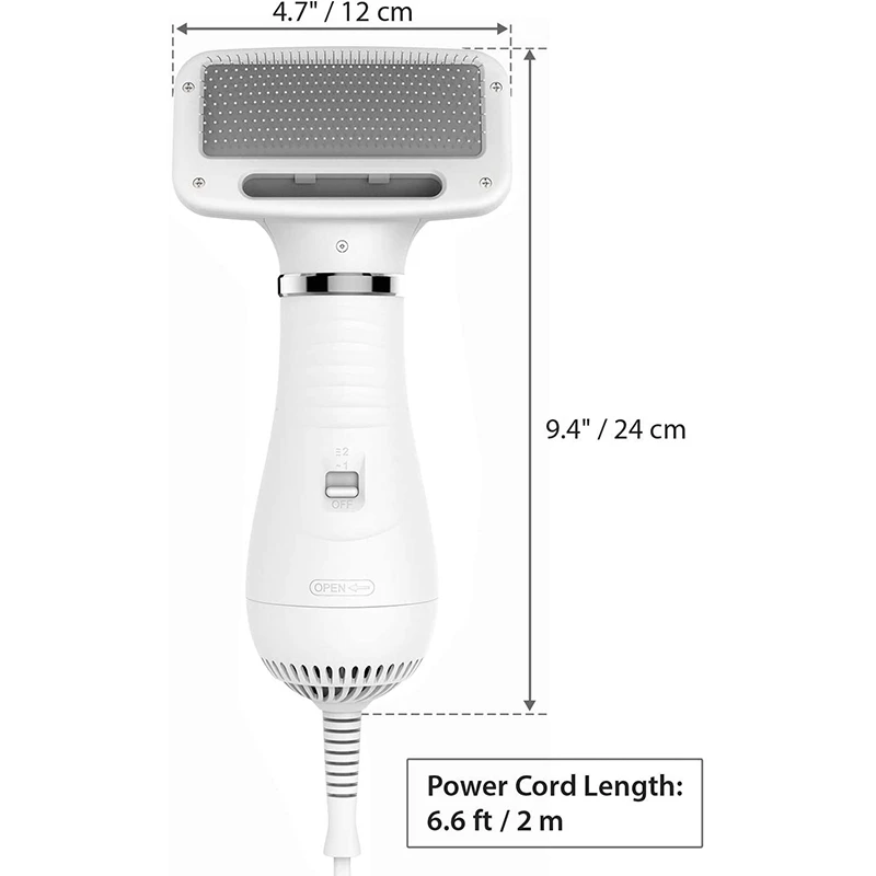 Benepaw 2 In 1 Dog Dryer Hair Blower Slicker Brush Adjustable Temperature Low Noise Fit Short Haired Medium Coated Pet Cats | Дом и сад