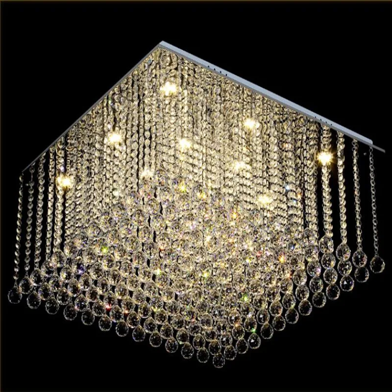 

Luxury Square Crystal Chandelier Embedded LED Crystal Lamp Cristal