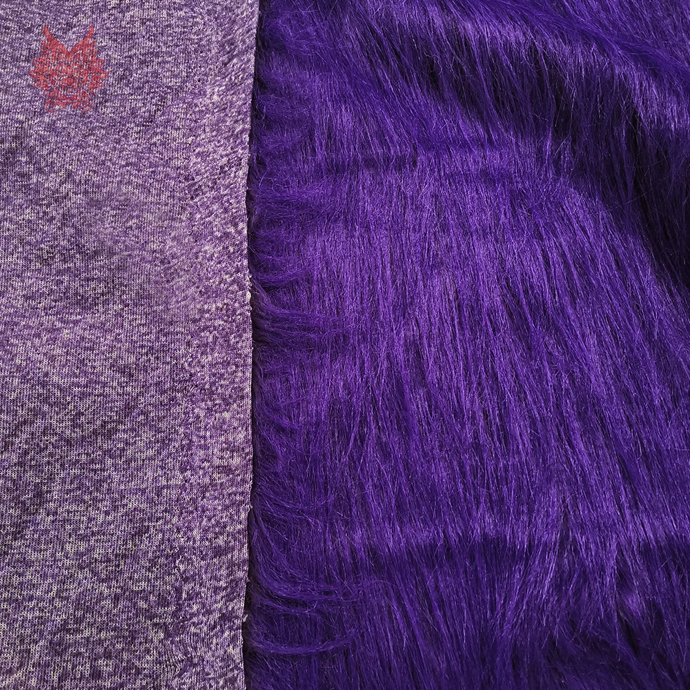 Luxury purple 9cm plush faux fur fabric for winter coat vest stage cosplay decor long fur fabric tissue DIY 150*50cm 1pc SP5419
