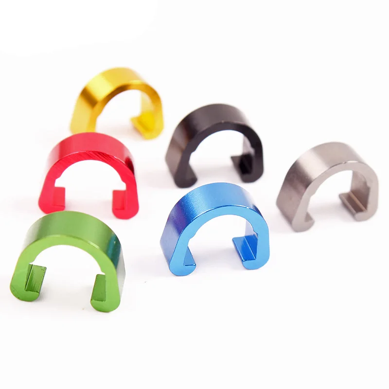 

500 шт. Велосипедный тормозной кабель/переключатель линий Пряжка трубный кабель C-образный зажим алюминиевый сплав фиксированные зажимы для горного и дорожного велосипеда