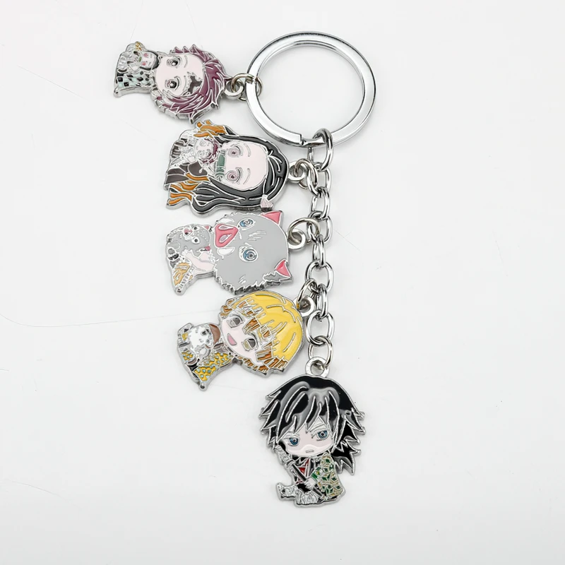 2021 брелок для ключей из металла с изображением героев Аниме Косплей демона-Slayer Kimetsu No Yaiba Tanjirou Nezuko Agatsuma Zenitsu фигурка подвеска брелок ювелирные изделия