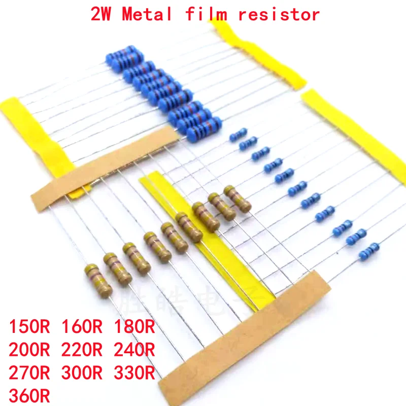 

20pcs 2W Metal film resistor 1% 150R 160R 180R 200R 220R 240R 270R 300R 330R 360R 150 160 180 200 220 240 270 300 330 360 ohm