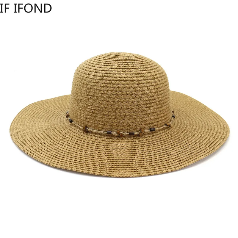 

New Summer Big Wide Brim Straw Hats Ma'am Leisure Outdoors On Vacation Sunscreen Will Eaves Sun Hat