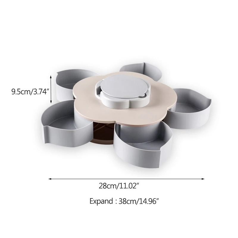 

Organizer Candy Box Storage Box Creative Candy Box Plum-Shaped Rotating Fruit Bowl With Mobile Phone Holder Dried Fruit Box