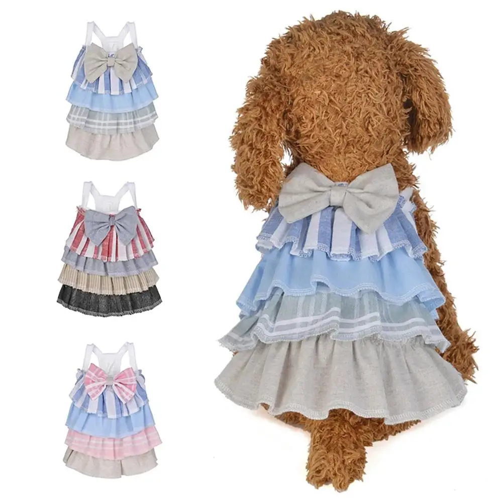 Милое многослойное платье с бантом одежда для кошек и собак свадебное юбка