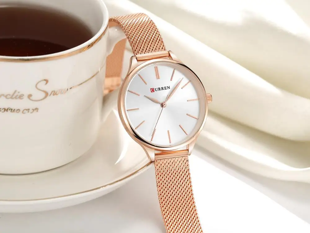 

CURREN Ladies Watch Fashion Forward Creative Design Women Watch Rose Gold Stainless Steel Wrist Watch Latest Reloj Mujer Outdoor