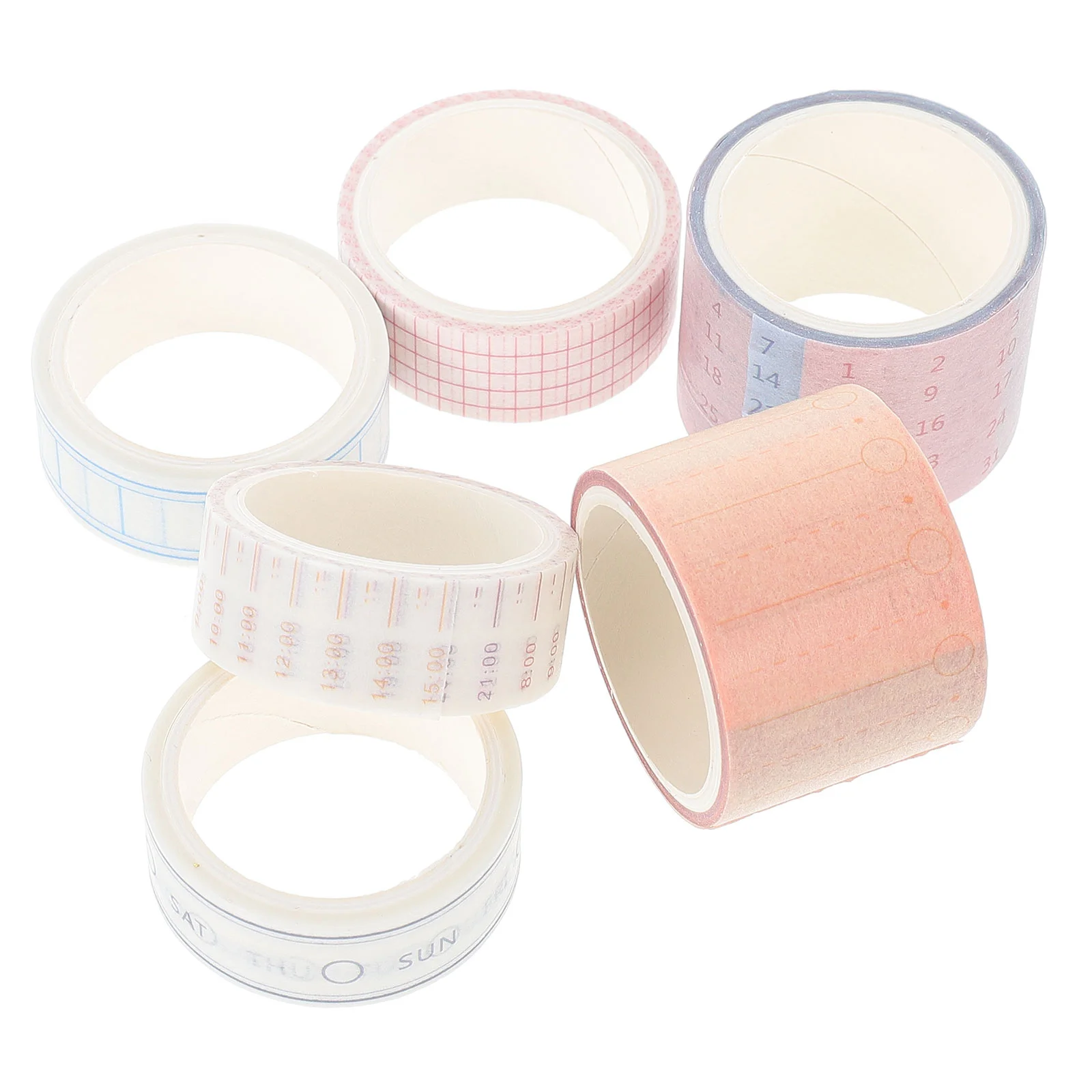 

6 рулонов самоклеящихся Васи-лент, ленты для блокнотов, орнамент, самодельные Васи-ленты