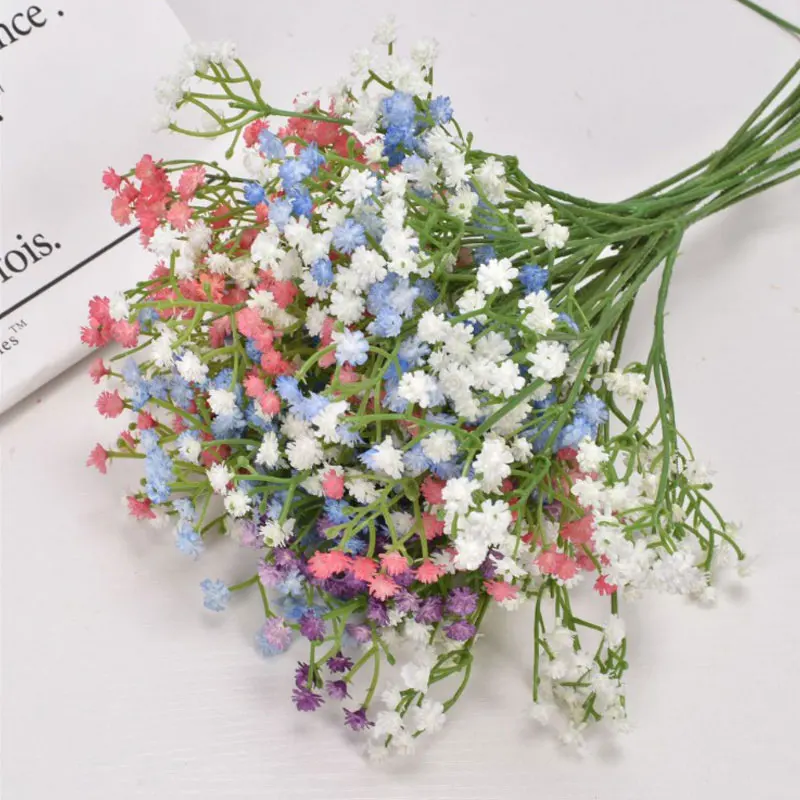 

5 Colors Artificial Flowers Baby's Breath Gypsophila Bouquets Wedding Decor Fake Flowers for Home Party Decor Bouquet De Mariage