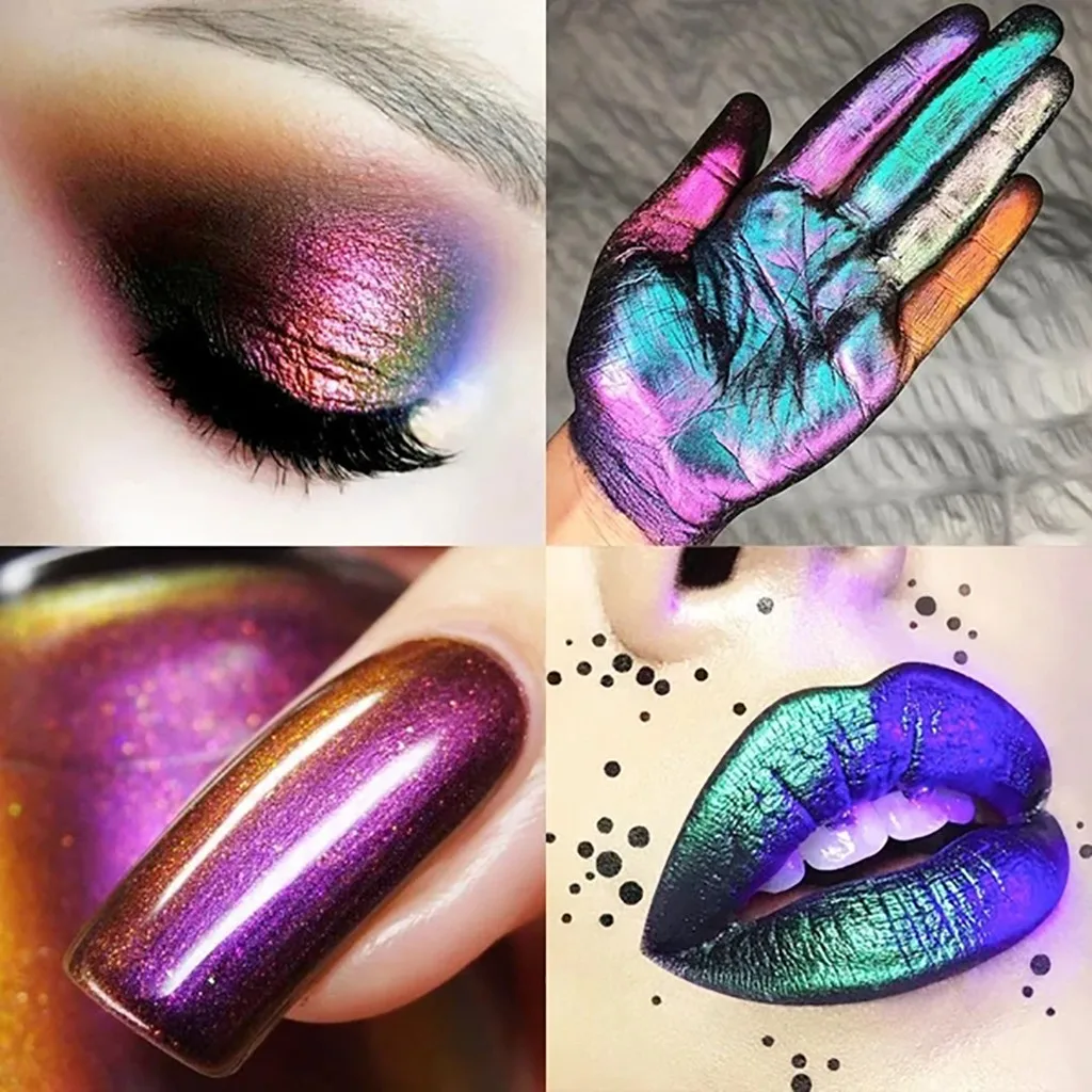 Сияющие тени для век Палитра Макияж Блеск пигментированные мульти хром смещения