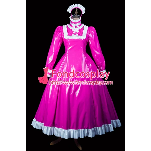 

Sissy maid pvc dress lockable Uniform cosplay costume Tailor-made[G2416]