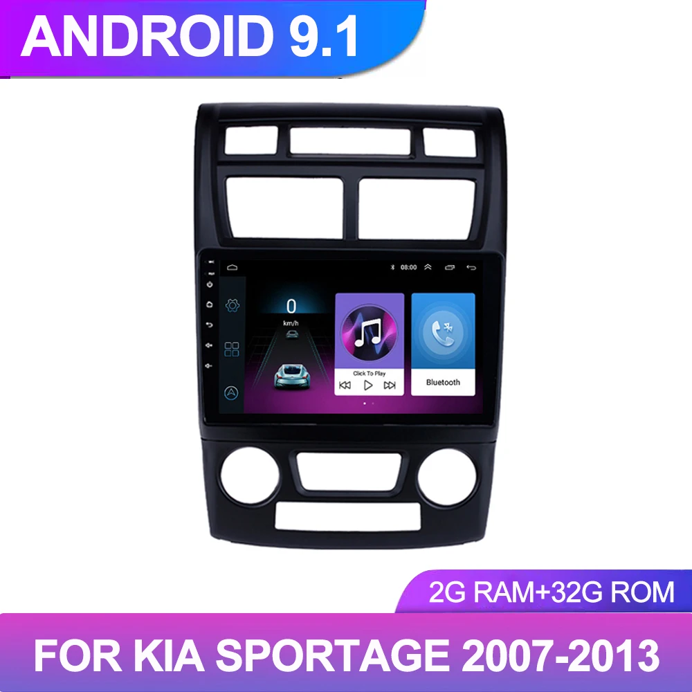 

2G+32G 2Din Android 9.1 Car Radio Auto Stereo For Kia Sportage 2 2007-2013 Car Multimedia Video Player Navigation GPS Head Unit