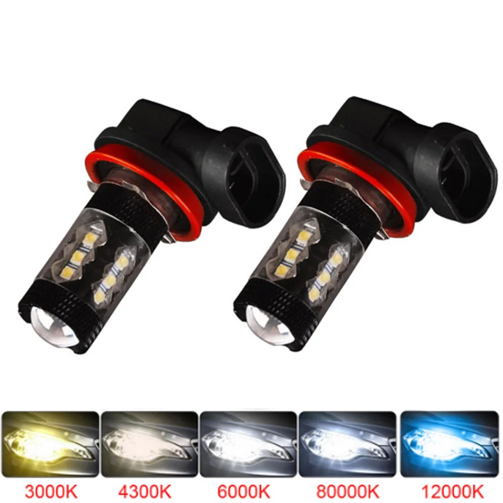 

2Pcs 4300K H8 H11 H7 H4 H1 H3 HB4 Led HB3 9006 9005 SMD Lights 12000LM 6000K 12V White Driving Running Car Lamp Auto Light Bulbs