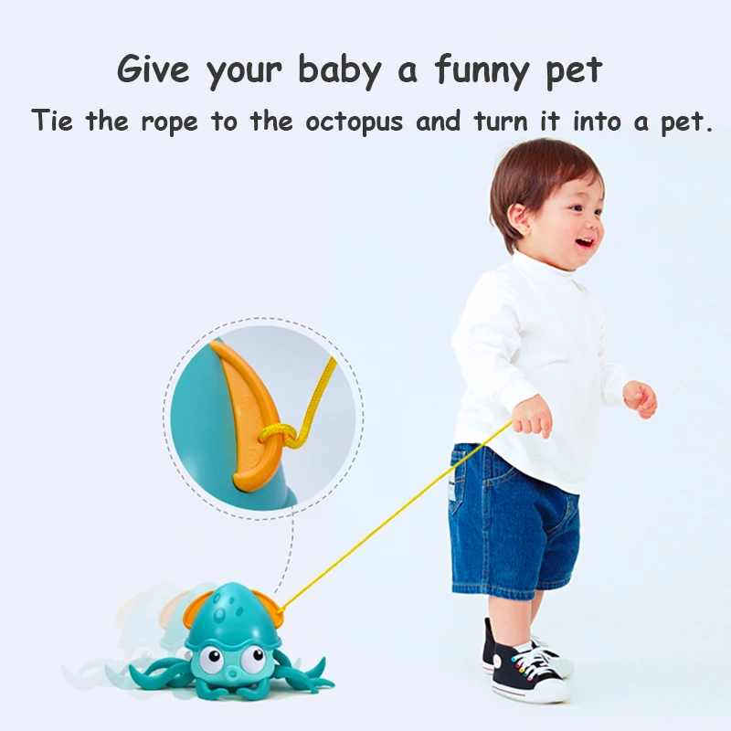 

Cute Octopus Clockwork Baby Bath Toys Swim Shower Game Bathroom Dragging Walking Beach Water Funny Toys For Kids Children Gifts