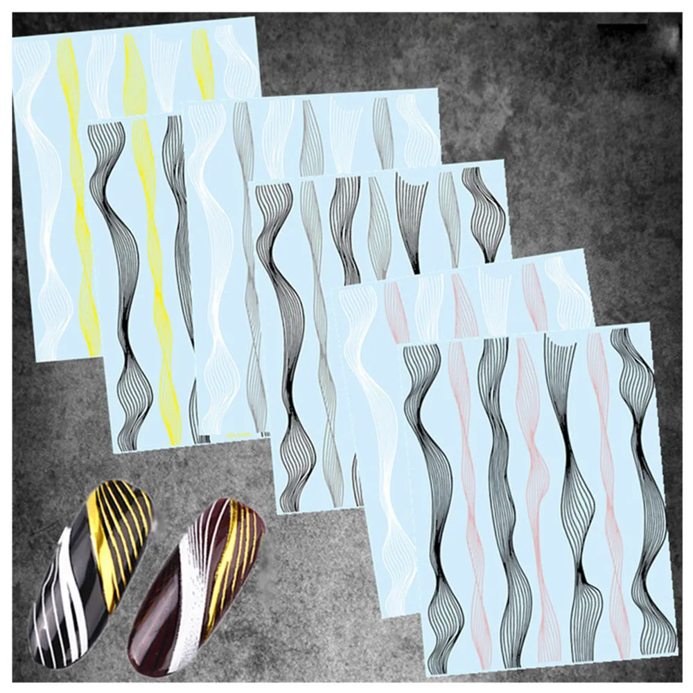 3D наклейка для дизайна ногтей своими руками лазерная Золотая металлическая