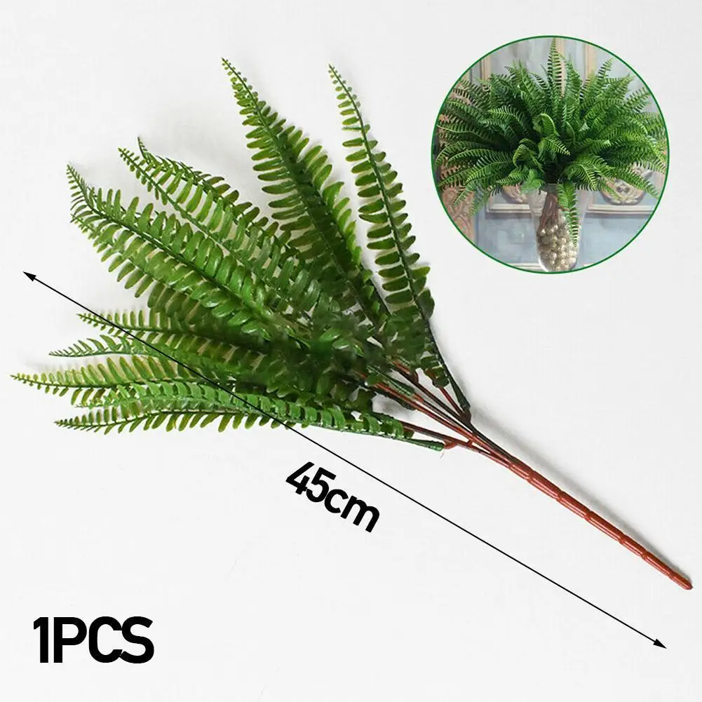 

1Pc Artificial Plants Green Ferns Persian Grass Fake Shop Party DIY Wedding Home Decorations Garden Flower Wall Table U0L0