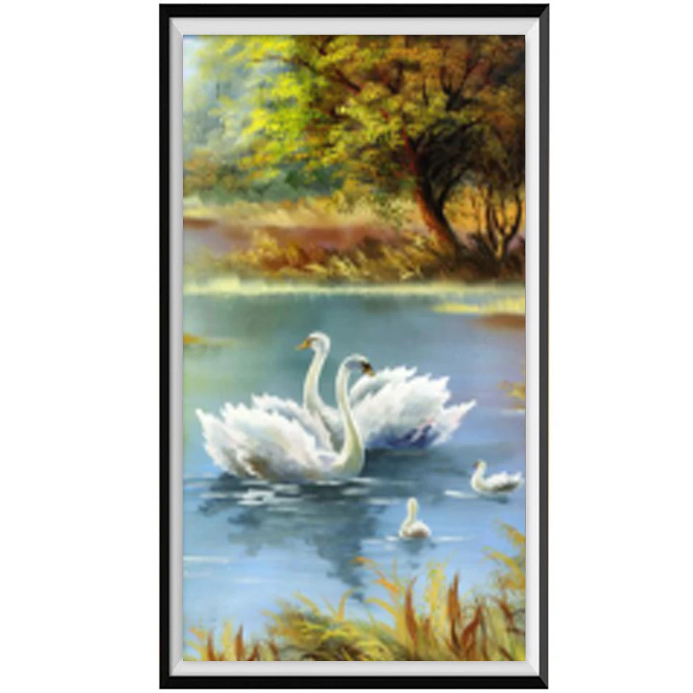 

5d Diy Diamond Painting Animal Swan Mosaic Painting Imitation Cross Stitch Crafts Customizable Home Decoration