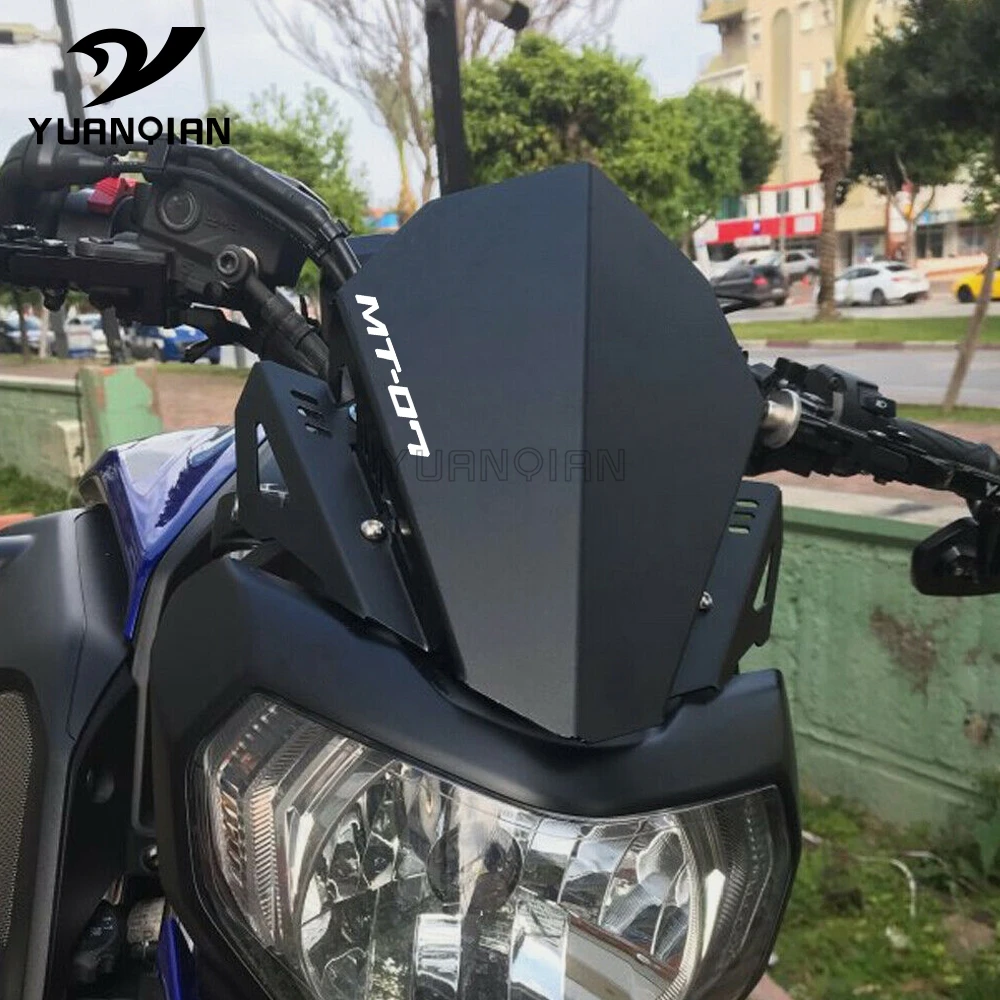 

For Yamaha MT 07 MT-07 MT07 Motorcycle Windscreen Windshield Accessories Aluminum Wind Deflector FZ07 FZ-07 FZ 07 2018-2021 2019