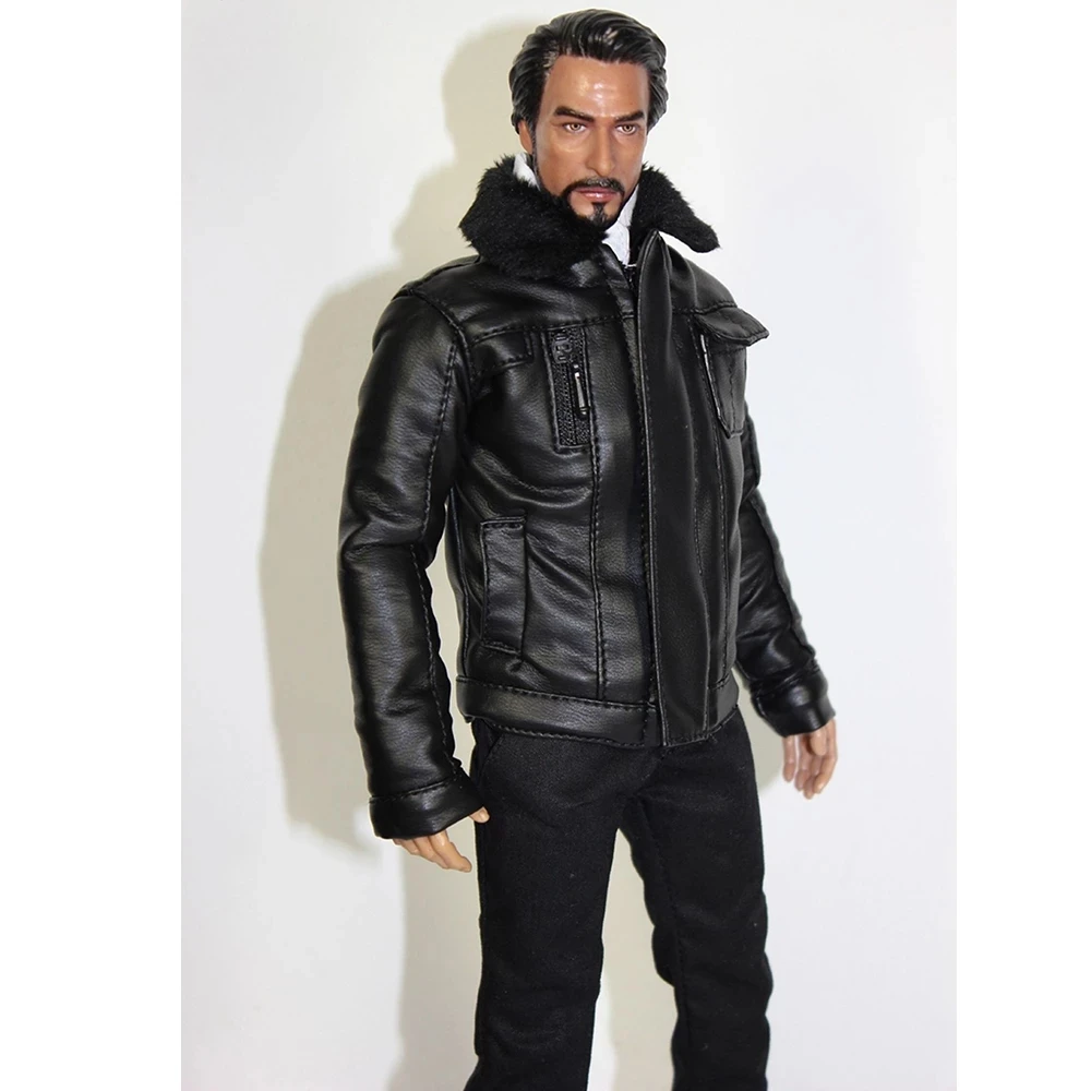 

FT019 1:6 Male Leather Suit Fur Jacket Pants Shirt Tie For 12" Figure Action Model Doll Body Accessory