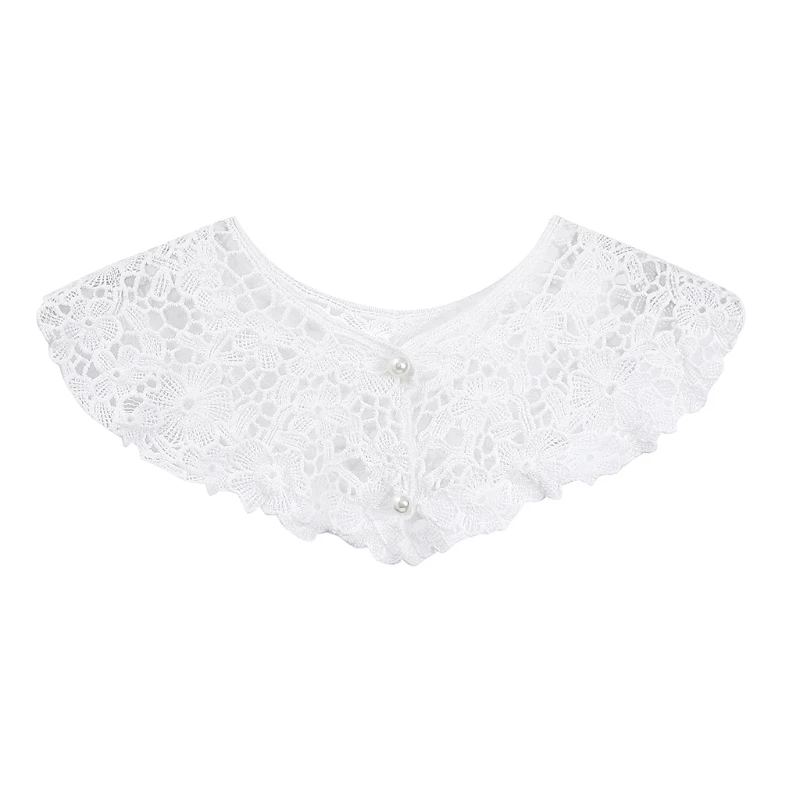 

False Collar Lady Half-Shirt Blouse Detachable Cotton Round Fake Collar Hollow