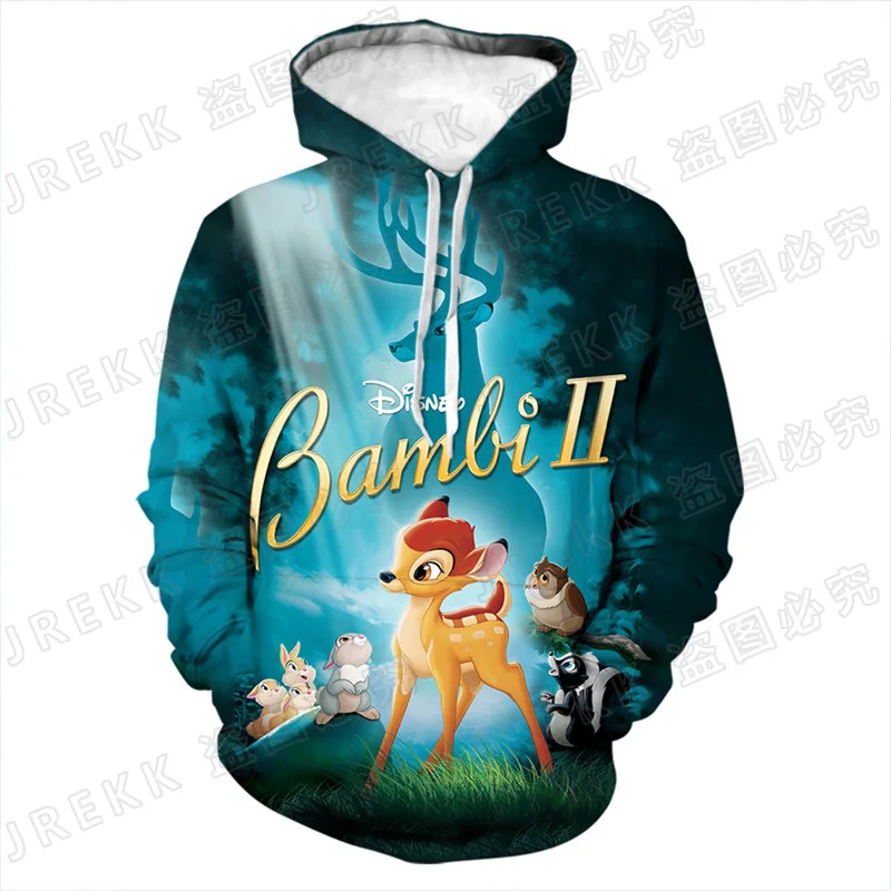 

New Streetwear Men Women Children Casual Sweatshirts Bambi II 3D Print Boy Girl Kids Anime Hoodies Pullover Long Sleeve Tops