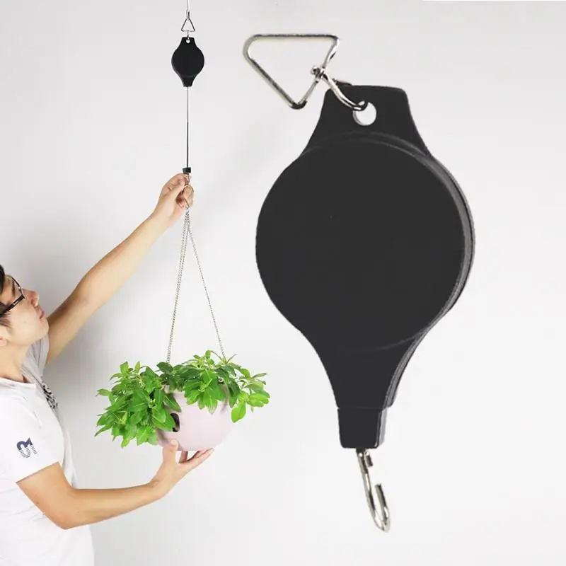 

K-STAR Retro Hanging Garden Basket Pull Down Plant Hanger 20-90 Cm Retractable Pulley Baskets Plant Pots Hanging Basin Hook