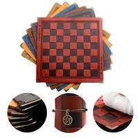8 colors embossed design leather chess board portable universal luxury checkers universal luxury checkers chess intellectual toy