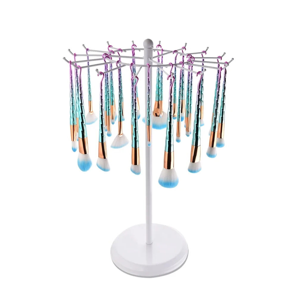 GUJHUI 7 шт набор кистей для косметики Розовый Зеленый нос тональный порошок тени